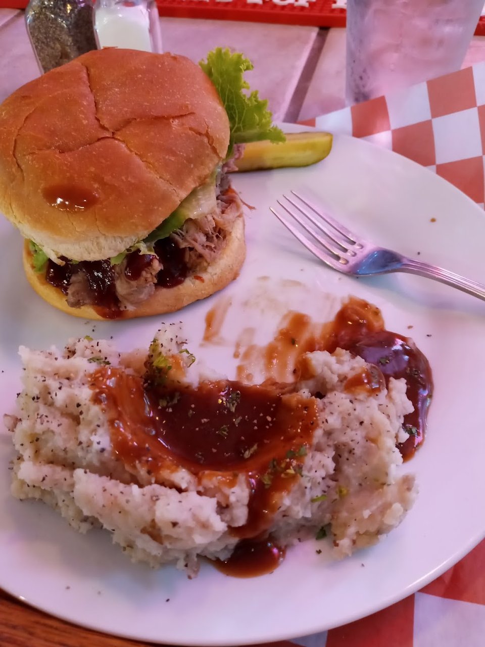 BBQ Pork and Mashed Potatoes with Gravy